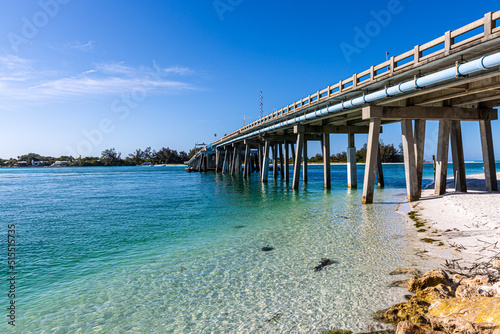 Bridge Over Longboat Pass, Coquina Beach, Breadenton, Florida, USA photo