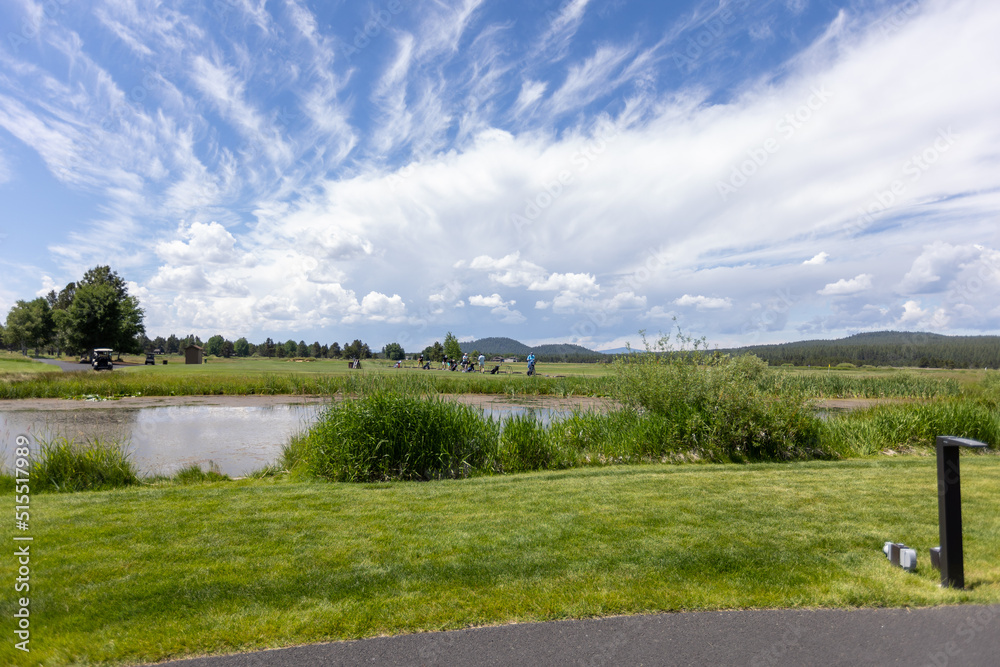 Sunriver Landscape in Oregon, Sunshine on Summer Day