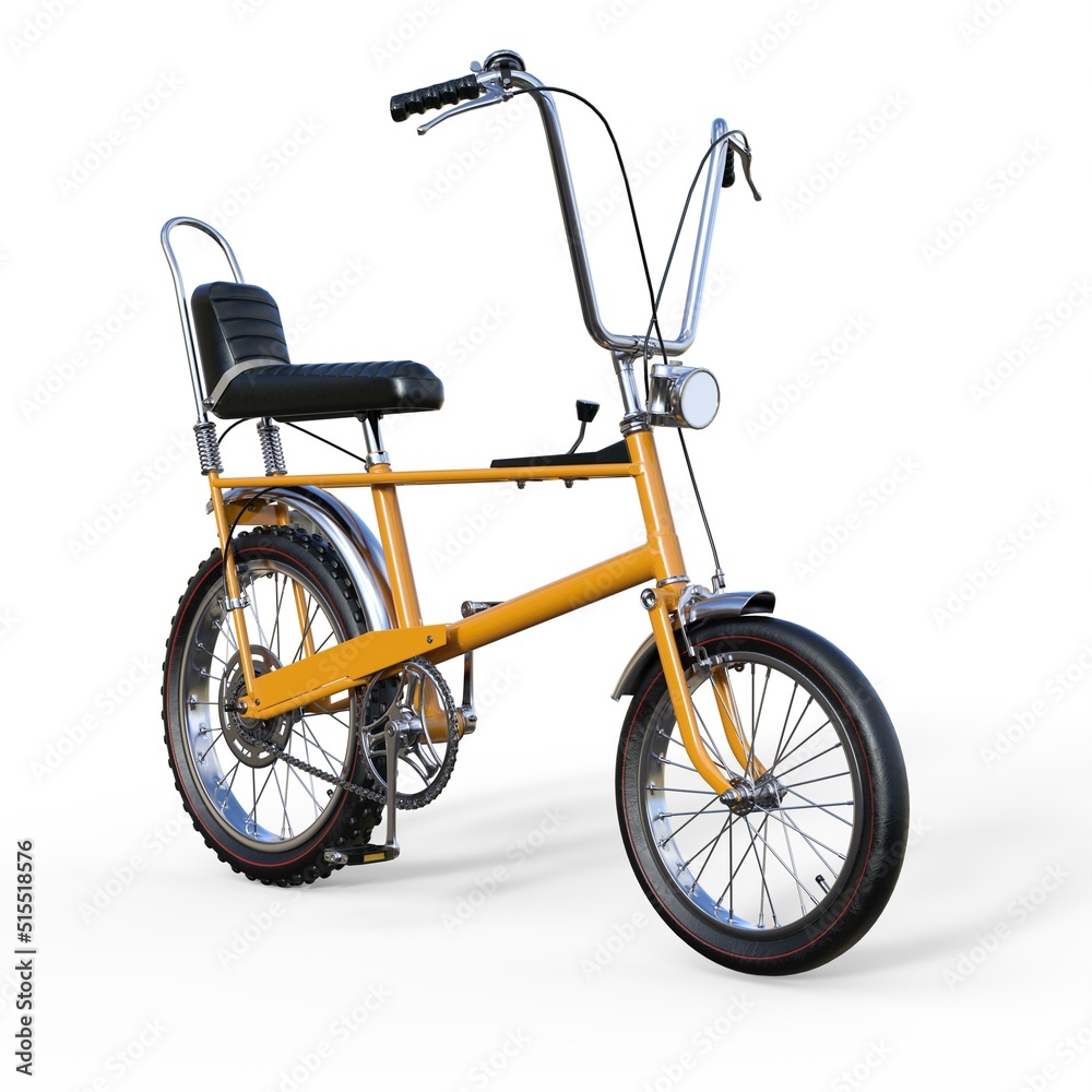 3D Illustration of a 70s banana bike over white ilustra o do
