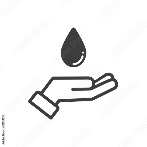 しずくを受ける人の手のイラスト - 水･節水･うるおいのイメージ素材