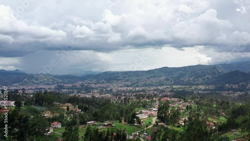 Aerial View Of Cuenca City With Mountain Views At Daytime In Azuay Province, Ecuador. photo