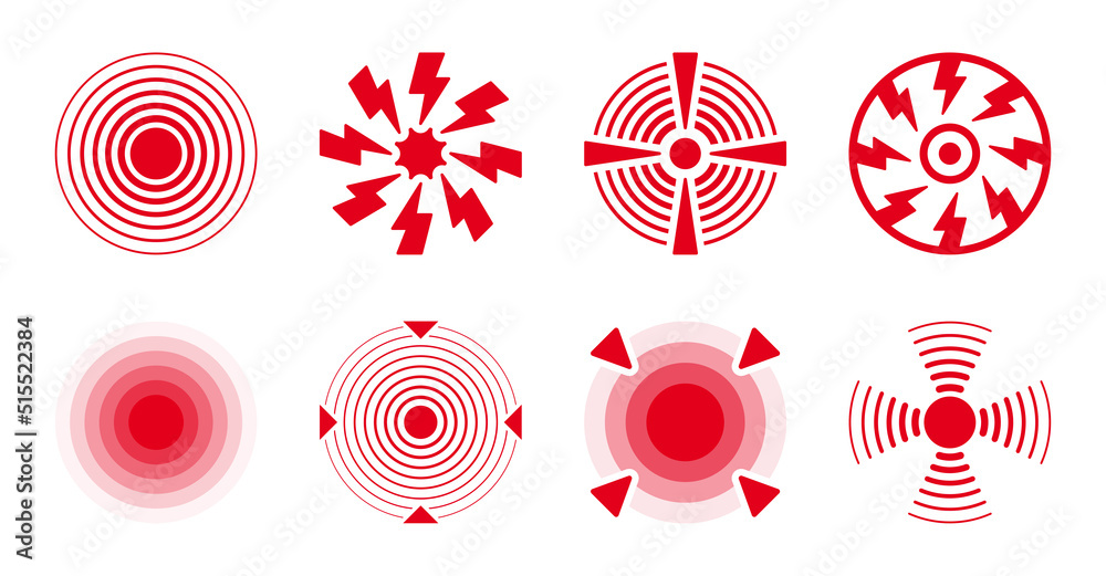 Pain icon vector set. Painful injury sign symbol illustration.