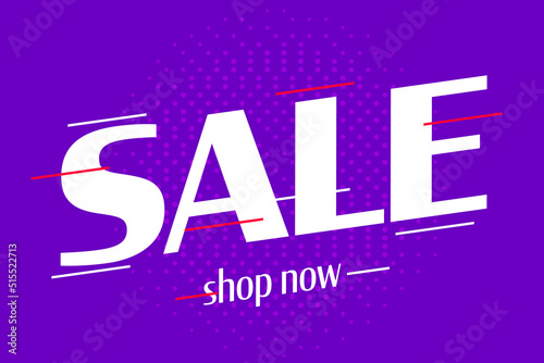 Shop now text announcement for sale promo banner