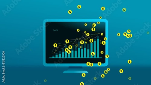 Company revenue increases, with the style of the data screen appears a lot of money