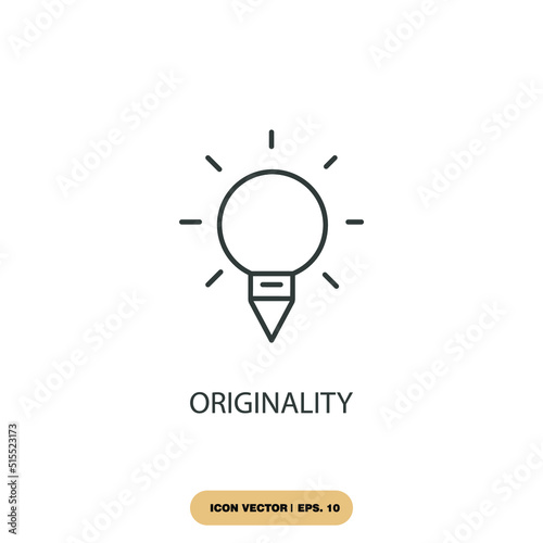 originality icons  symbol vector elements for infographic web