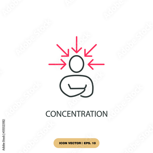 concentration icons  symbol vector elements for infographic web