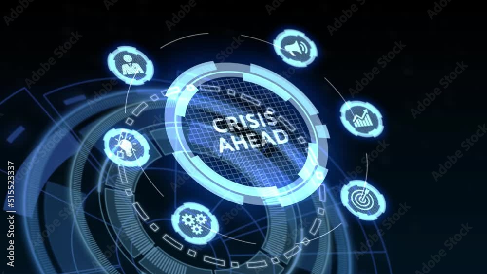 Crisis ahead concept for financial problems, risk and economic depression Crisis ahead concept for financial problems, risk and economic depression