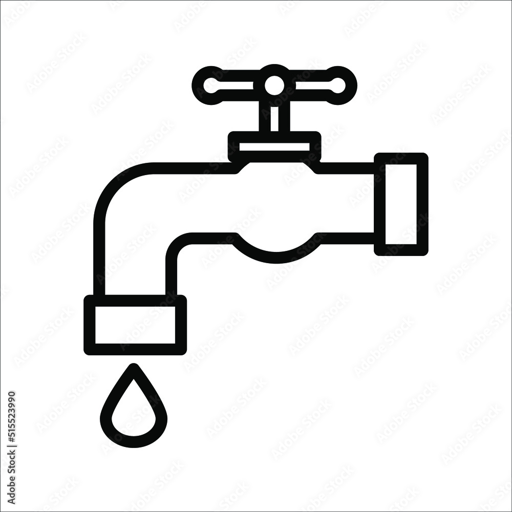 Faucet vector icon. Black illustration isolated on a white background for graphic and web design. Faucet vector icon. Black illustration isolated on a white background for graphic and web design.
