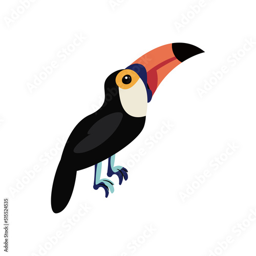 Canvastavla flat cute toucan