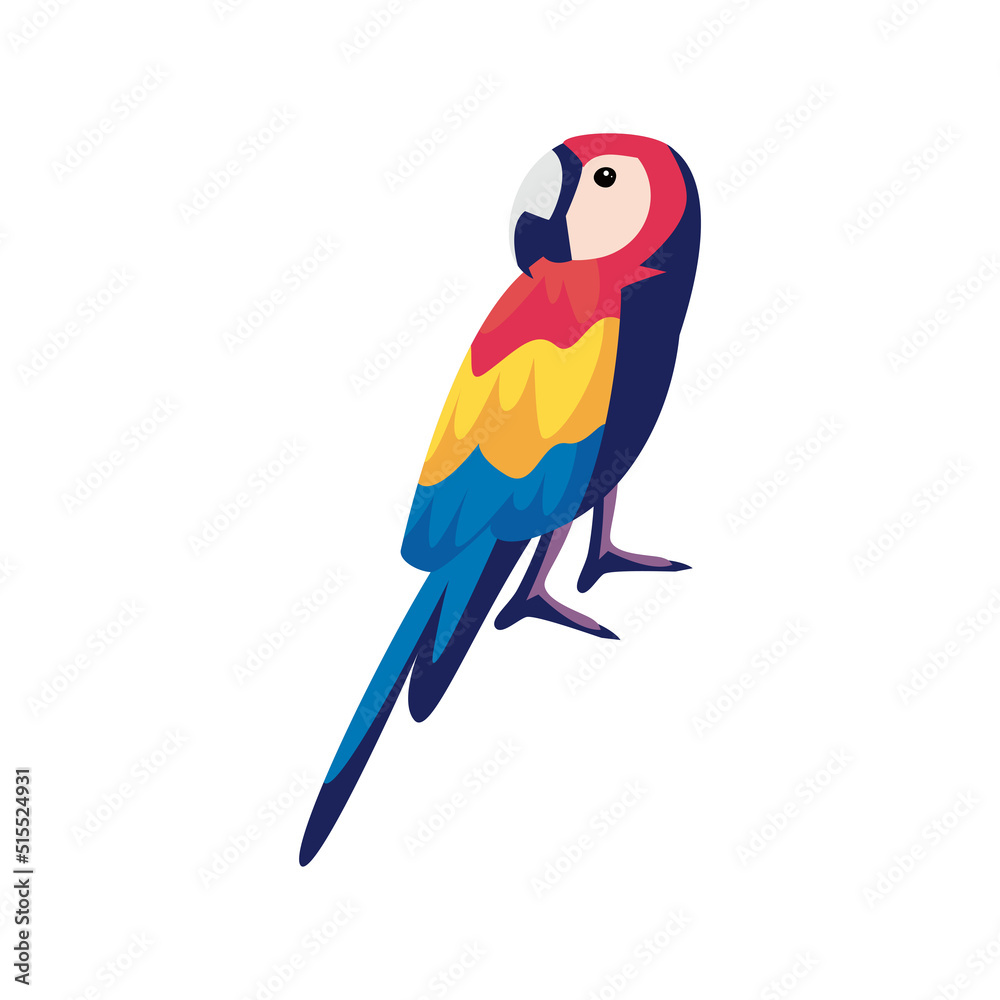 Fototapeta premium flat colored parrot