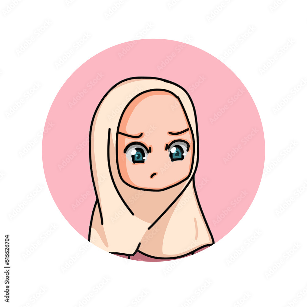 Illustration of a Muslim Kid Girl Wearing Hijab. Vector Illustration Illustration of a Muslim Kid Girl Wearing Hijab. Vector Illustration