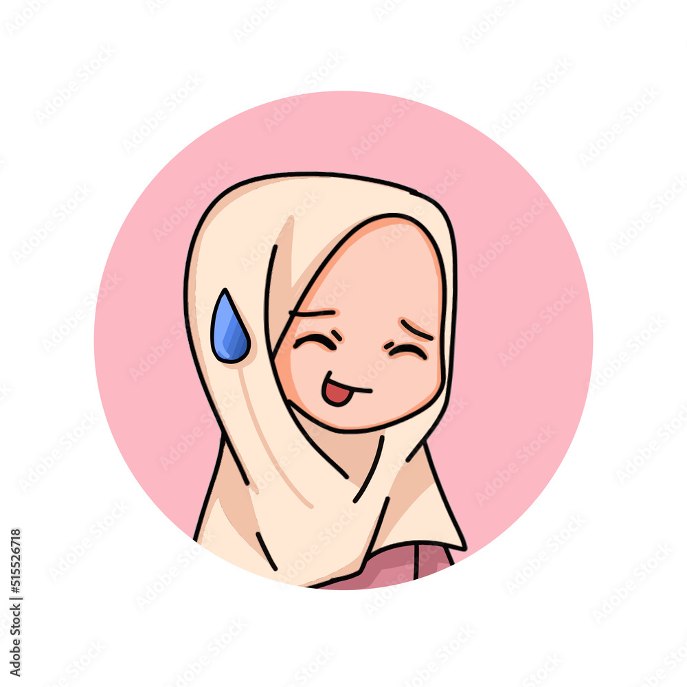 Illustration of a Muslim Kid Girl Wearing Hijab. Vector Illustration Illustration of a Muslim Kid Girl Wearing Hijab. Vector Illustration
