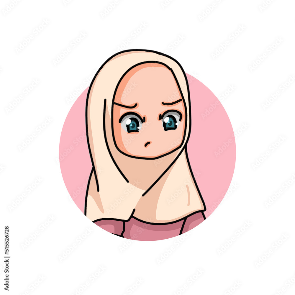 Illustration of a Muslim Kid Girl Wearing Hijab. Vector Illustration Illustration of a Muslim Kid Girl Wearing Hijab. Vector Illustration
