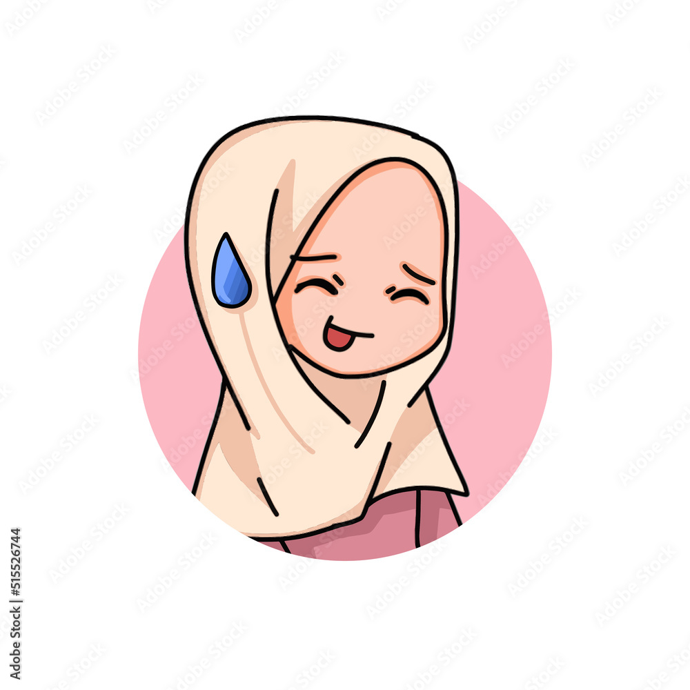 Illustration of a Muslim Kid Girl Wearing Hijab. Vector Illustration Illustration of a Muslim Kid Girl Wearing Hijab. Vector Illustration