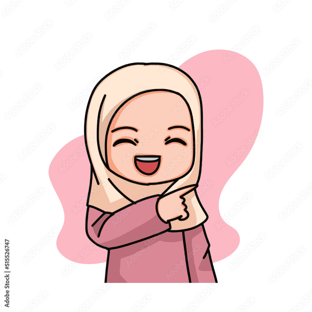 Illustration of a Muslim Kid Girl Wearing Hijab. Vector Illustration Illustration of a Muslim Kid Girl Wearing Hijab. Vector Illustration