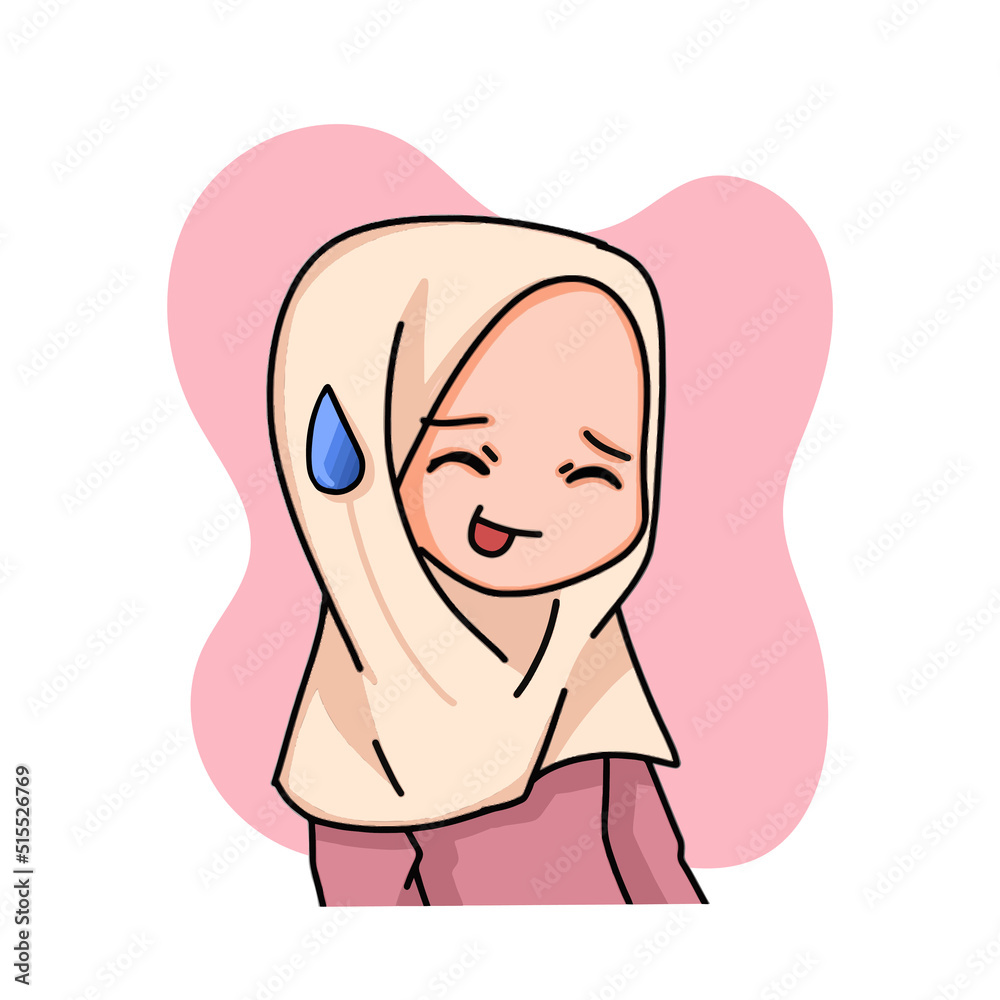 Illustration of a Muslim Kid Girl Wearing Hijab. Vector Illustration Illustration of a Muslim Kid Girl Wearing Hijab. Vector Illustration