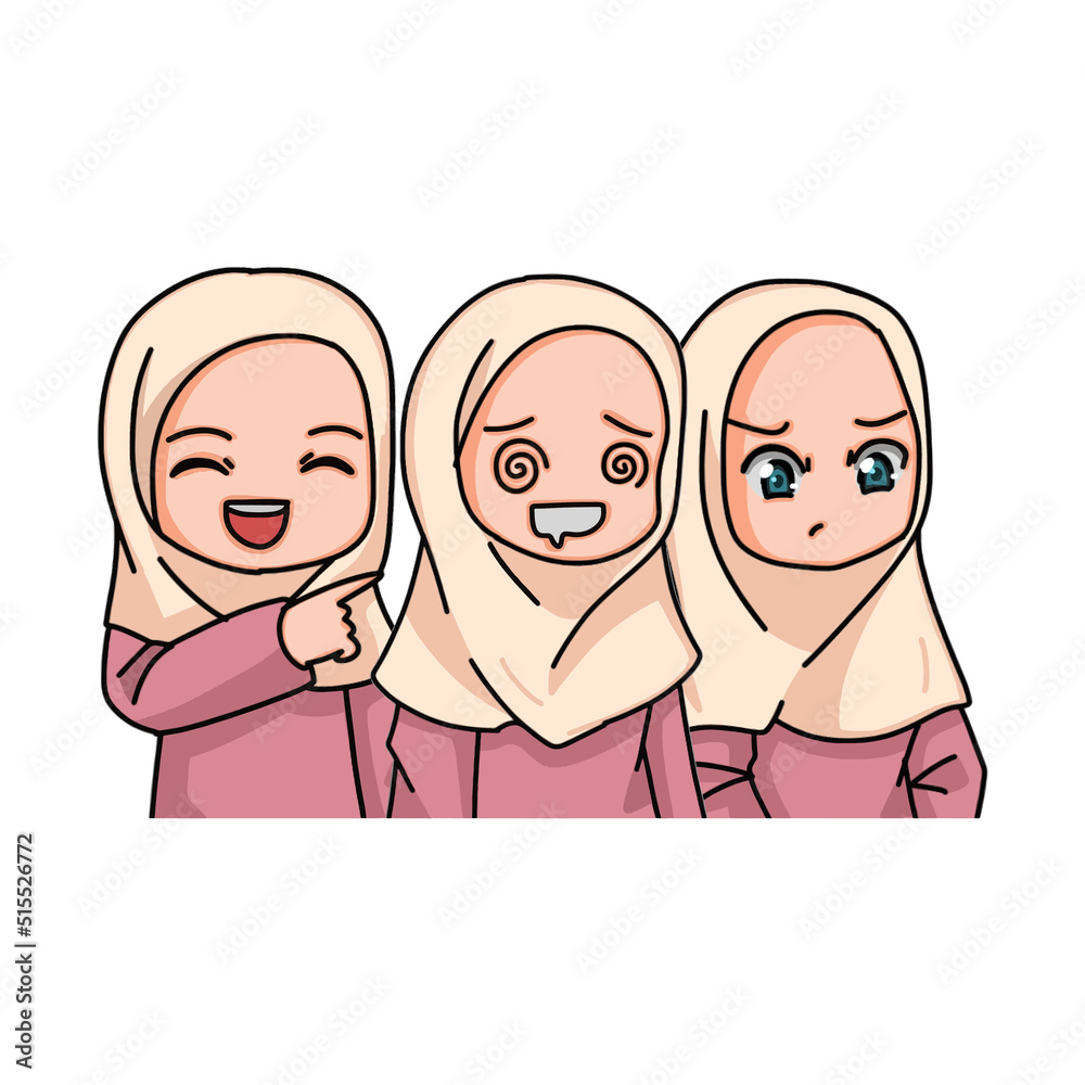 Illustration of a Muslim Kid Girl Wearing Hijab. Vector Illustration Illustration of a Muslim Kid Girl Wearing Hijab. Vector Illustration
