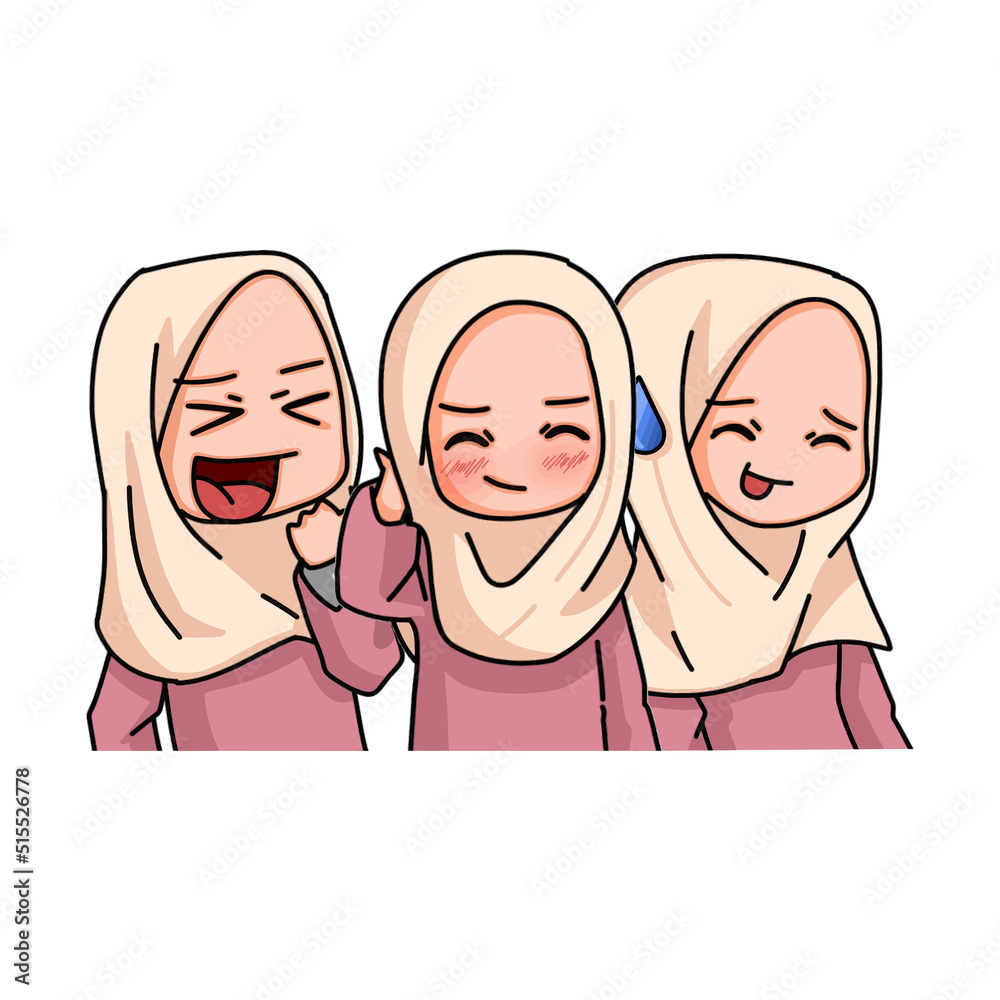 Illustration of a Muslim Kid Girl Wearing Hijab. Vector Illustration Illustration of a Muslim Kid Girl Wearing Hijab. Vector Illustration