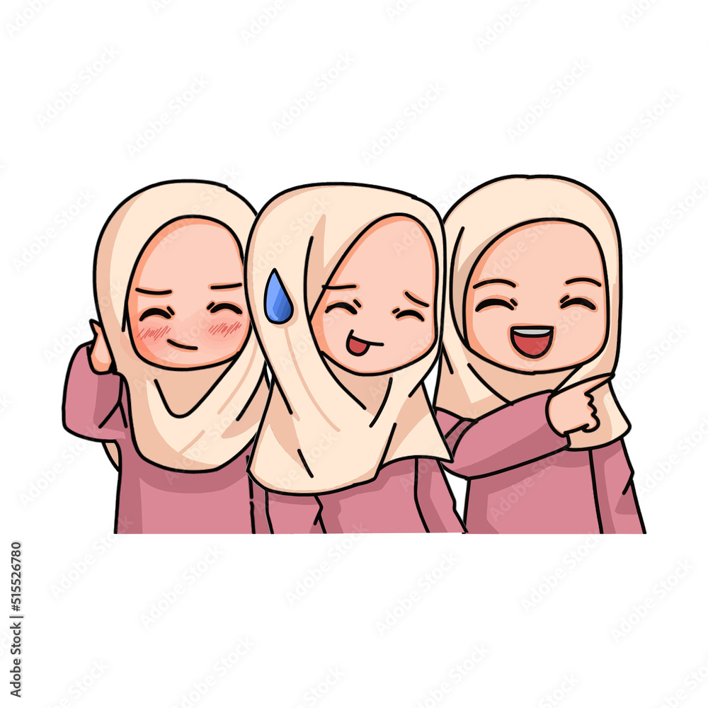 Illustration of a Muslim Kid Girl Wearing Hijab. Vector Illustration Illustration of a Muslim Kid Girl Wearing Hijab. Vector Illustration