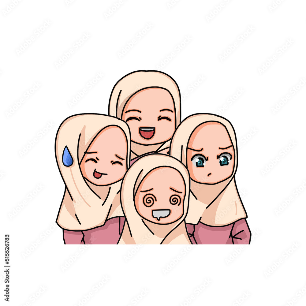 Illustration of a Muslim Kid Girl Wearing Hijab. Vector Illustration Illustration of a Muslim Kid Girl Wearing Hijab. Vector Illustration