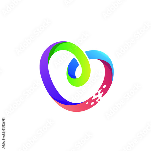 Colorful love logo design vector