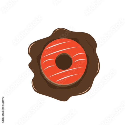 donut design illustration with melted chocolate vector