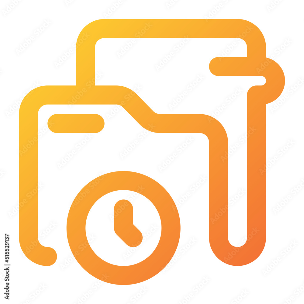 folder time Icon Illustration folder time Icon Illustration