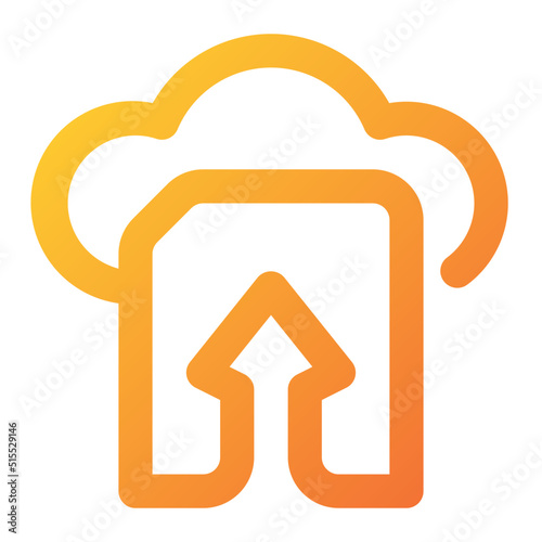 cloud file upload Icon Illustration