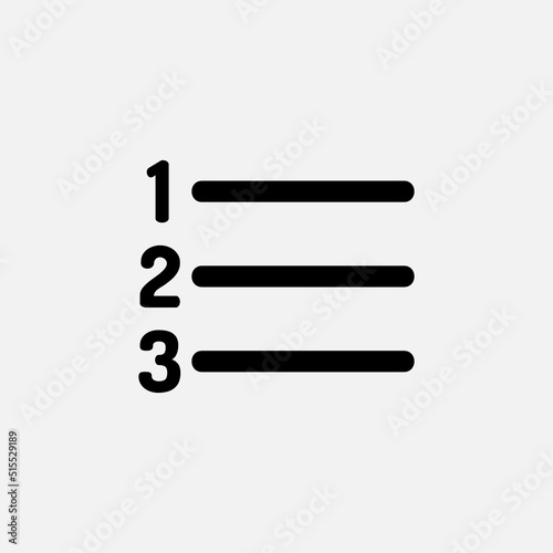 Number list icon in line style about text editor, use for website mobile app presentation