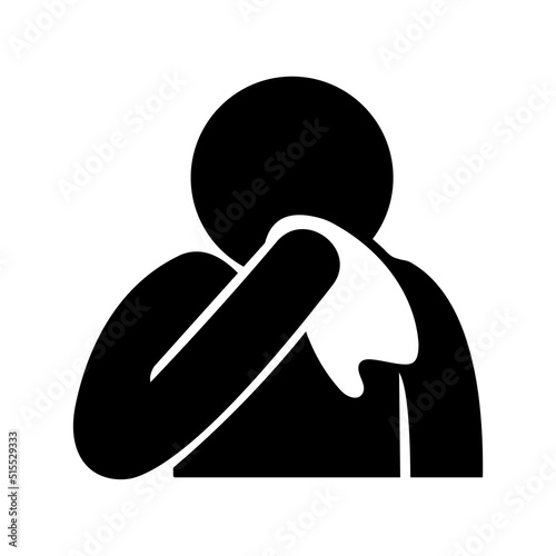 icon using tissue to cover your mouth vector illustration