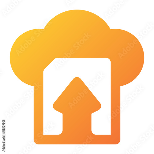 cloud file upload Icon Illustration