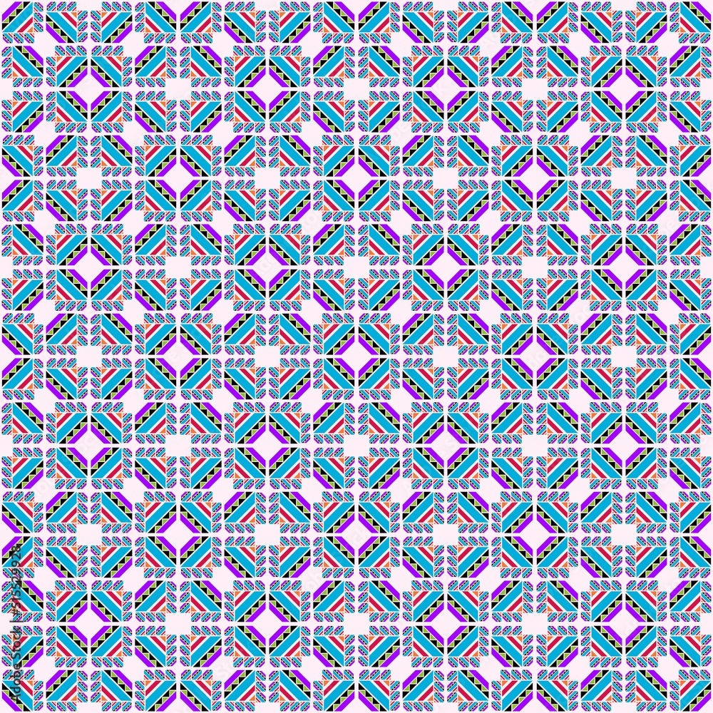 The Miracle Square Design in Fabric Seamless Pattern