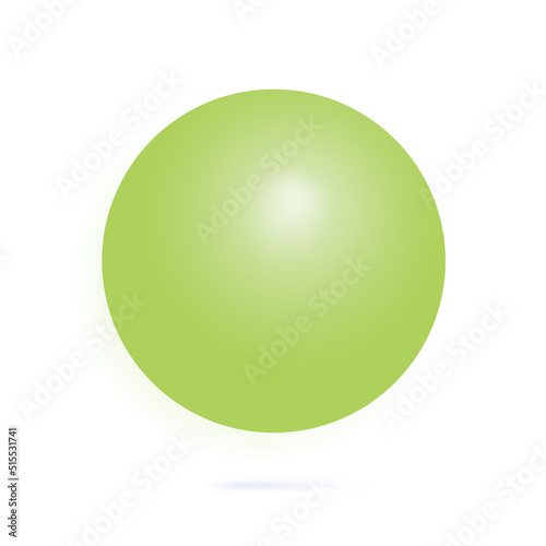 3d green shape. Magic round ball glass, plastic or metal. Isolated circle shape bubble icon. Hard capsule, soft, matte object, vector illustration design. Abstract ball, 3d shape, glossy orb, molecule