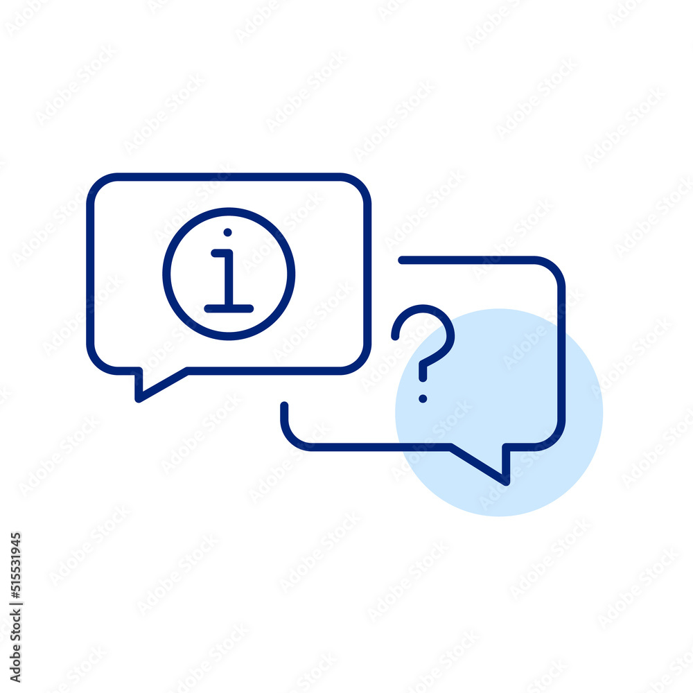 FAQ and support messaging icon. Pixel perfect, editable stroke FAQ and support messaging icon. Pixel perfect, editable stroke