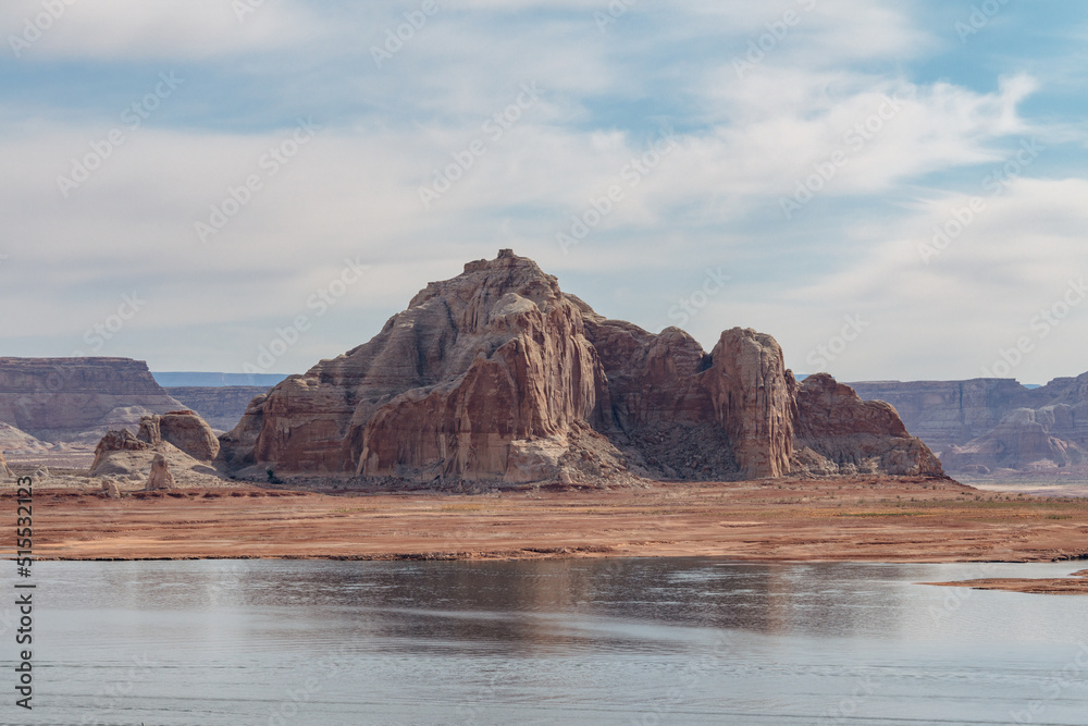 Lake Powell, Arizona and Utah. Low water level due to drought. 