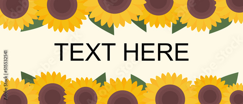 Illustrator vector of frame of sunflower with space to text