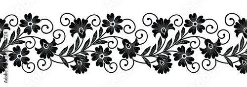 Black and white flower border