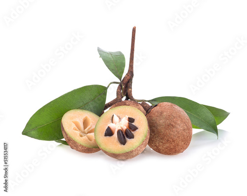 sapodilla fruit isolate on white background photo