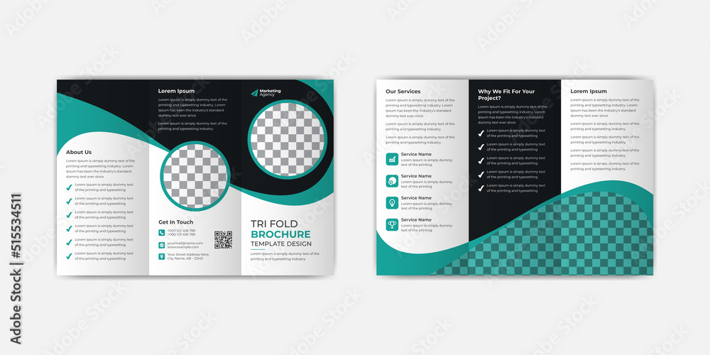 Business promotion trifold brochure template