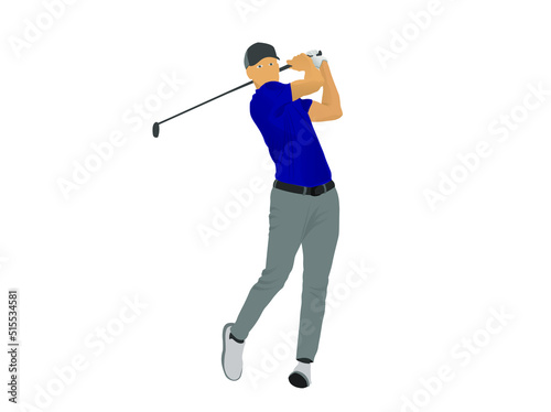 golf player man high vector