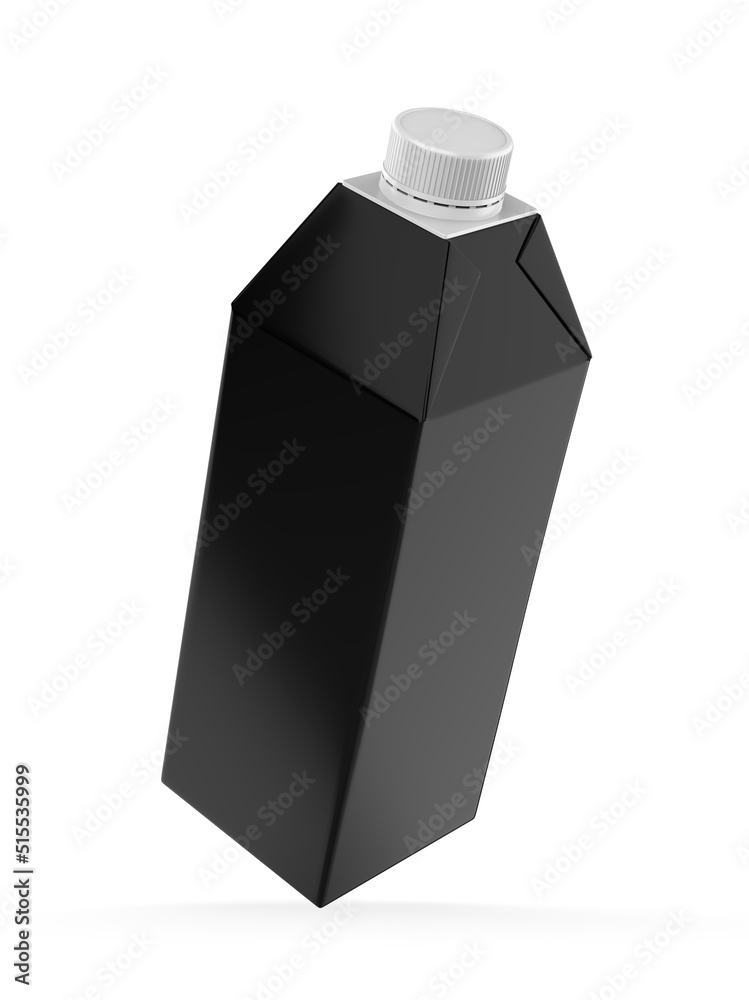 Beverage Pack With Lid White Realistic Rendering. 3D Illustration Beverage Pack With Lid White Realistic Rendering. 3D Illustration