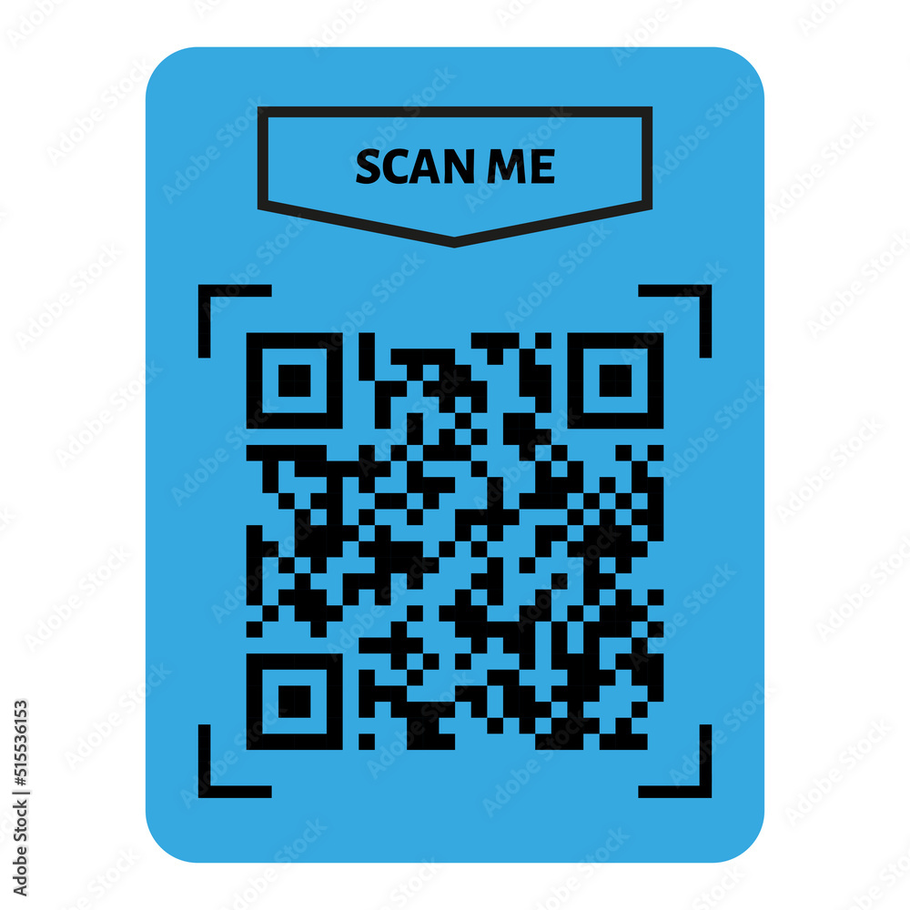 Scan me QR code design. QR code for payment, text transfer with scan me button. Vector illustration isolated in white background Scan me QR code design. QR code for payment, text transfer with scan me button. Vector illustration isolated in white background