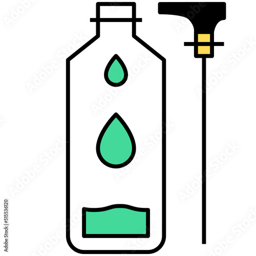 refilled container black thin outline icon