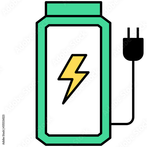 rechargeable battery black thin outline icon