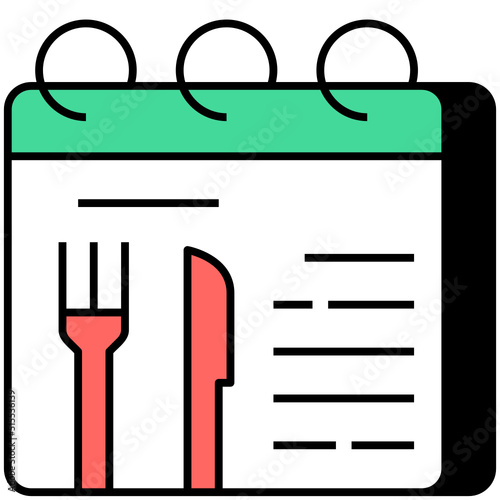 plan your meal black thin outline icon