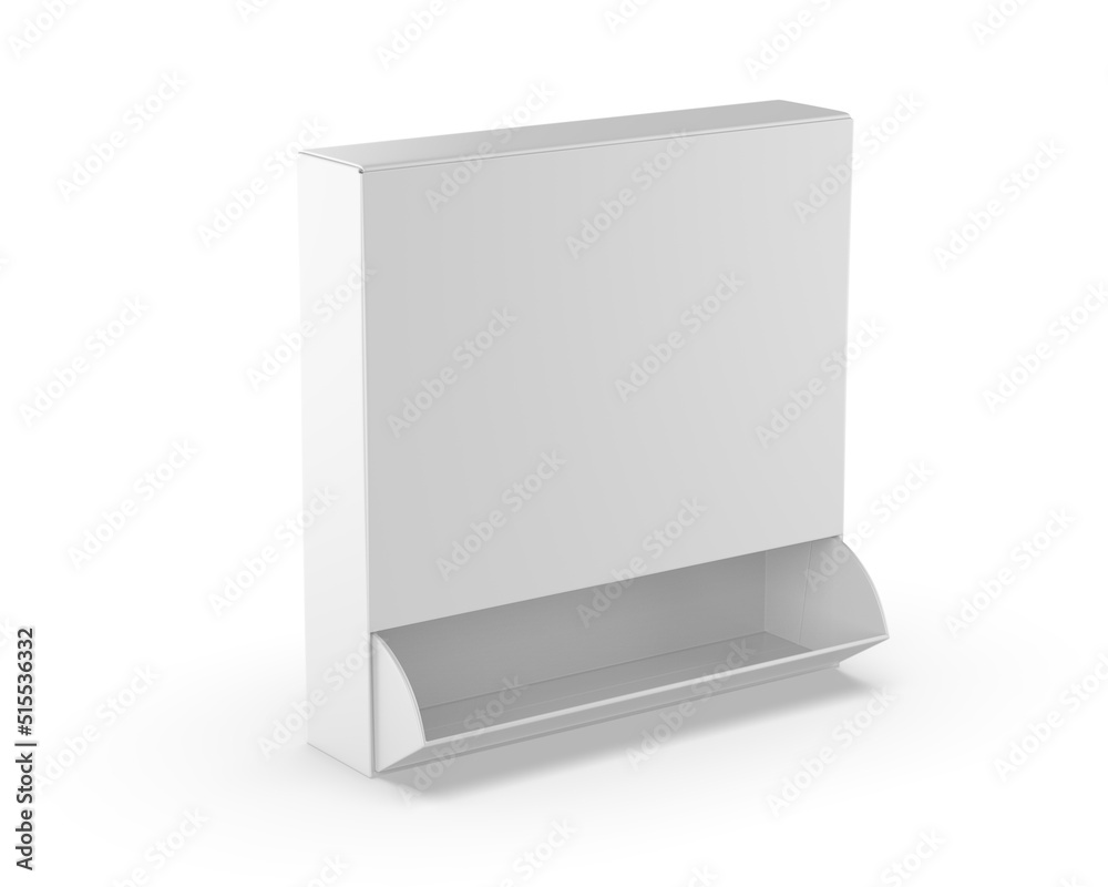 Blank Retail Display Floor Stand Paper Cardboard Paper Counter Top Box For Packaging Small Counter Candy Display Box, 3d render illustration. Blank Retail Display Floor Stand Paper Cardboard Paper Counter Top Box For Packaging Small Counter Candy Display Box, 3d render illustration.