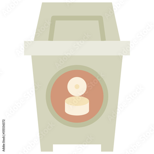 metal bin flat icon