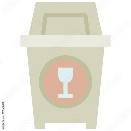 glass bin flat icon