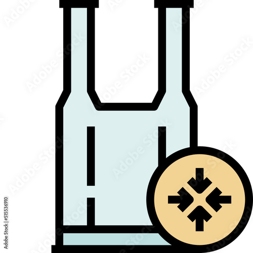 reduce plastic bag usage black outline filled color icon