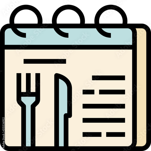 plan your meal black outline filled color icon